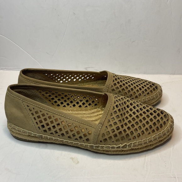 Frye Lee A Line Tan Perforated Espadrille Moccasin - Picture 4 of 8